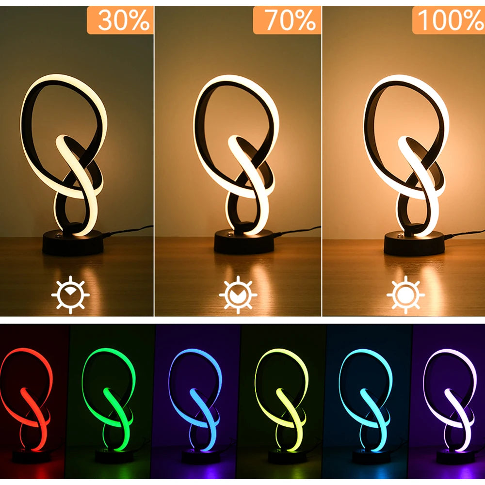 Modern LED Table Lamp - Warm White Dimmable Touch Night Light for Home Decor