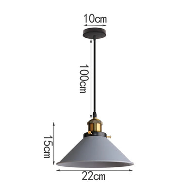 LED Industrial Style Horn Pendant Light: Retro Restaurant Bar Commercial Lighting Multi-Coloured Lamp Shades