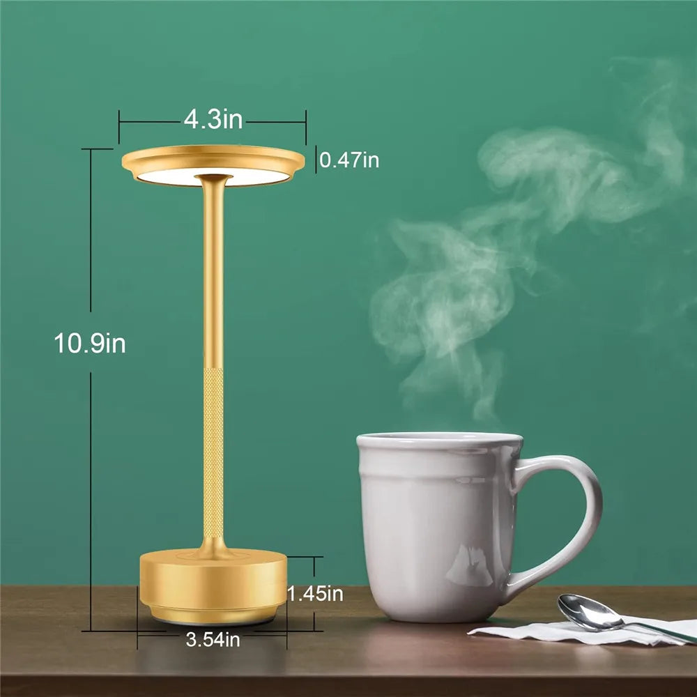 Modern LED Rechargeable Desk Lamp Aluminium Alloy Waterproof Touch Dimming Table Lamp for Versatile Lighting