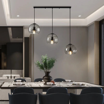 Nordic Glass Ball LED Chandelier - Modern Home Decor Lighting for Kitchen, Dining Room and Restaurant