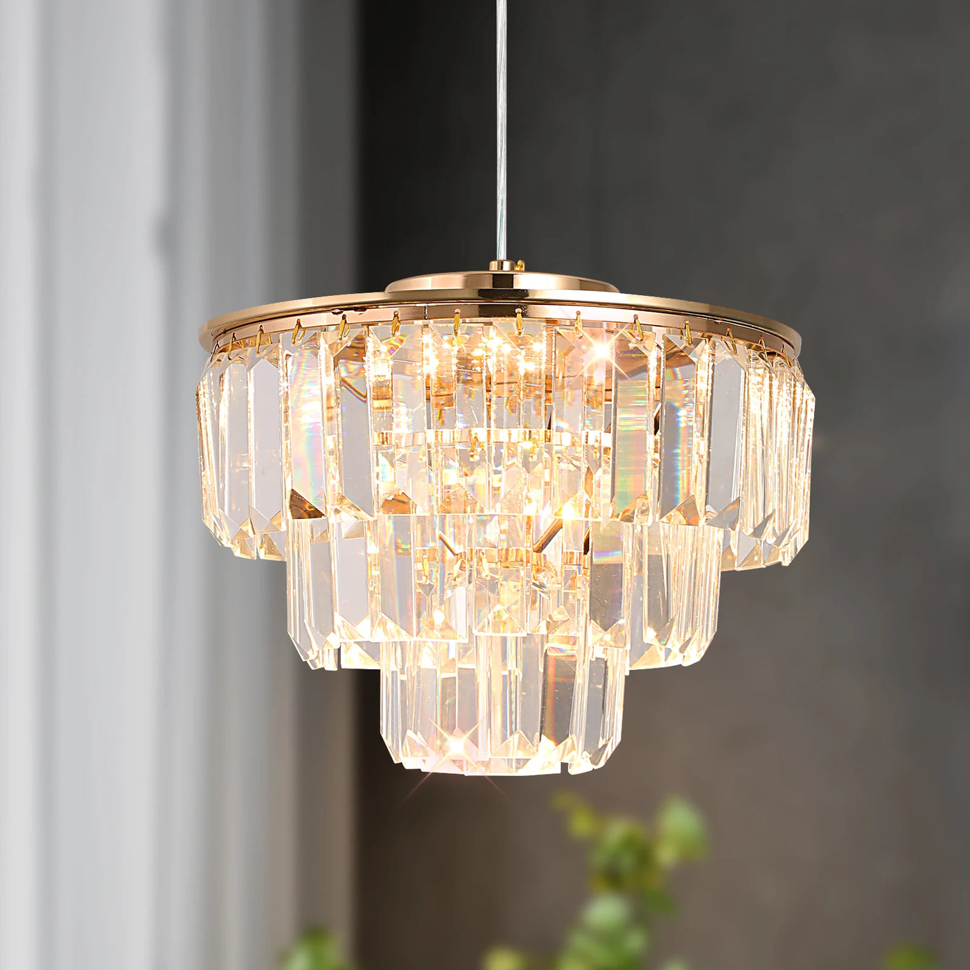 Modern Crystal LED Pendant Lamp - Luxury Ceiling Fixture for Living and Dining Spaces