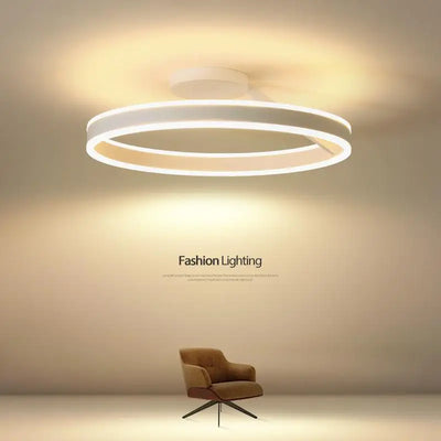 Nordic Ring LED Ceiling Chandelier: Dimmable Fixture for Dining and Living Rooms, Bedroom Pendant Light Decor