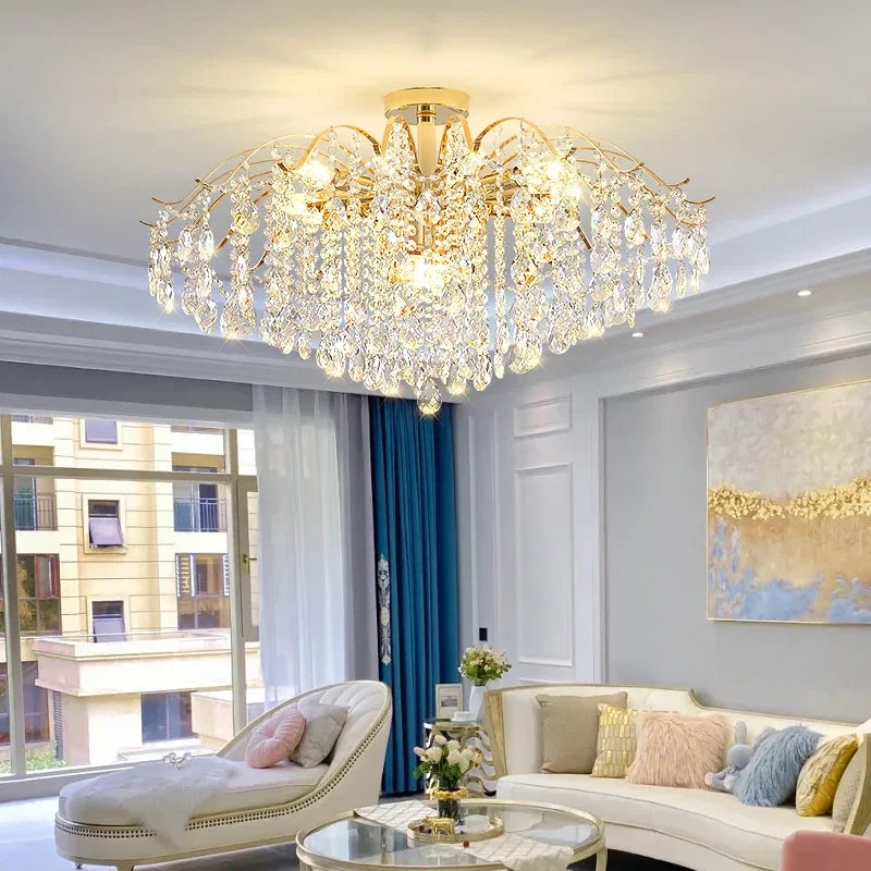 Modern Luxury Ceiling Chandelier LED Living Room Light Crystal Light Lustre Room Decoration Lamp Kitchen Ceiling Pendant Lights