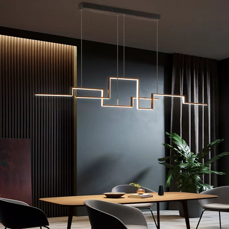 Modern Nordic Geometry LED Chandelier - Black Chandelier Lighting for Living and Dining Rooms