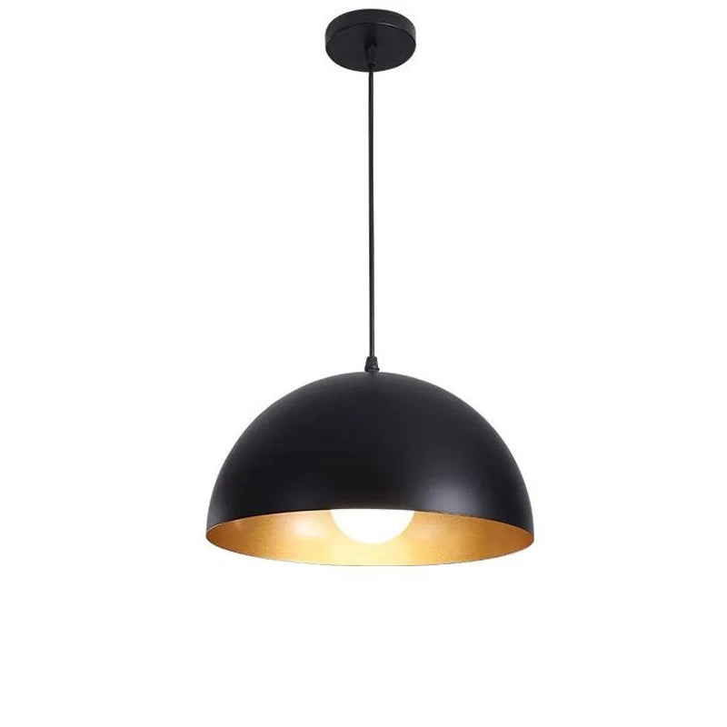 Loft Retro Restaurant Pendant Lights: Semicircle Aluminum Lampshade Ideal for Kitchen, Bar Decor - Hanging Lamp Fixtures