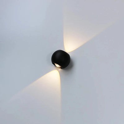 Modern Waterproof Round Ball LED Outdoor Wall Lamp - Up and Down Light Fixture