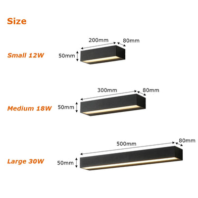 Modern Waterproof LED Outdoor Strip Wall Lamp - Porch and Garden Lighting