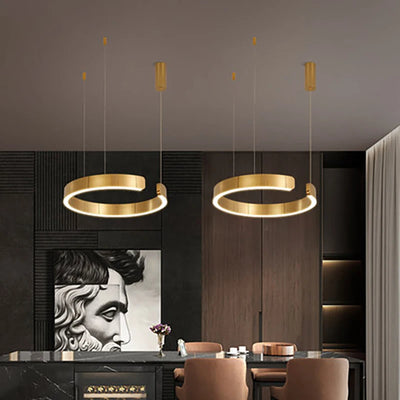 Modern Round Ring Lamp: Ceiling Chandelier Lighting, LED Pendant Light Perfect for Dining Rooms, Bedrooms, Living Rooms