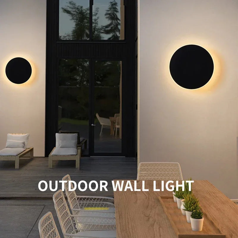 Nordic Minimalist LED Circular Wall Lamp – Waterproof IP65 Lighting