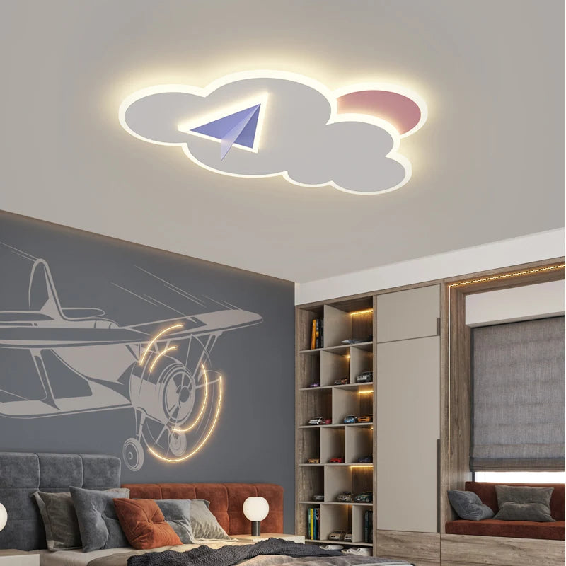Creative LED Cloud Children's Ceiling Light - Modern Simple Living Room Boys Girls Bedroom Ceiling Lamp Home Indoor Lighting Lamps