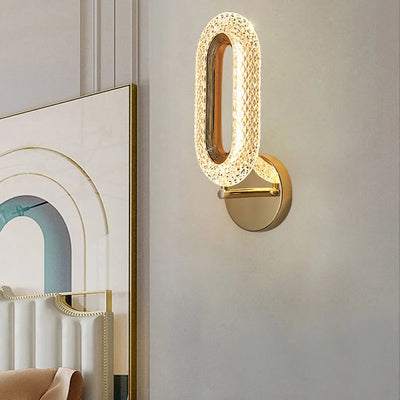 Opulent Ellipse LED Wall Lamp 12W for Corridors, Balconies, Staircases, Bedrooms, and Bedside Lighting