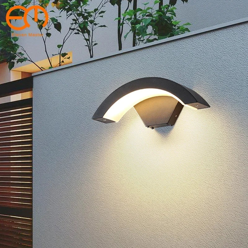 Modern Waterproof Outdoor Wall Lamp with PIR Motion Sensor Light For Garden, Porch, Front Door