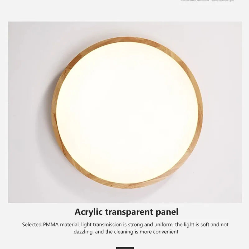 Nordic Ultra-Thin LED Wooden Ceiling Light