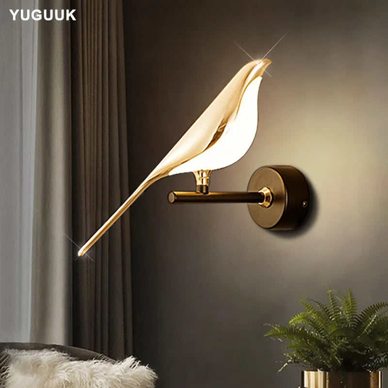 Nordic LED Golden Bird Wall Lamp – Stylish Indoor Sconce for Any Room