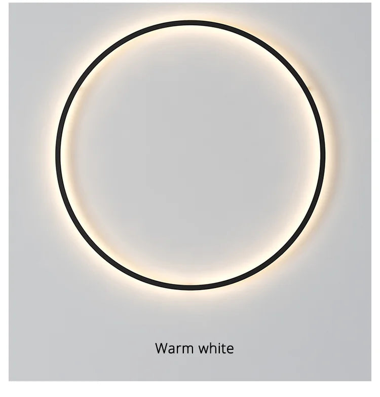 Simple Ring LED Wall Lamp – Modern Circle Lighting Fixture Stylish Decor for Living Room, Bedroom