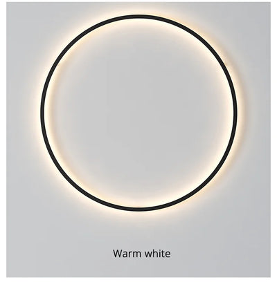 Simple Ring LED Wall Lamp – Modern Circle Lighting Fixture Stylish Decor for Living Room, Bedroom