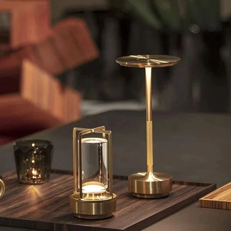 Aluminum Restaurant Bar Desk Lamp: Dimmable Atmosphere Light with USB Charging, Touch Switch,