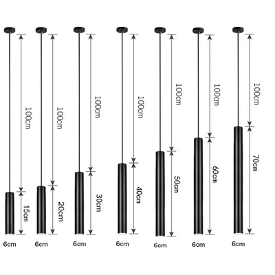 LED Dimmable Pendant Lights: Long Tube Hanging Lamp, Ideal for Kitchen Island, Dining Room, Shop, Bar Counter