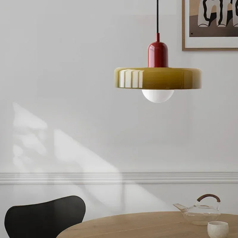 Nordic Glass Pendant Light - Macaron Ceiling Lamp for Stylish Interior Decor