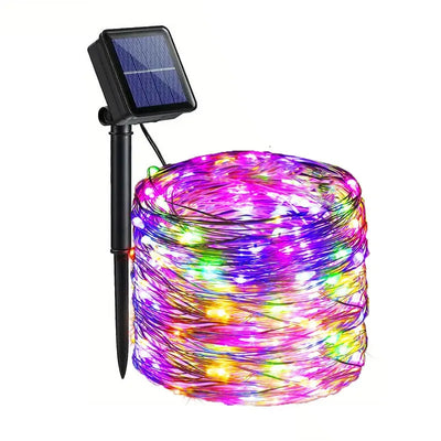 Solar Fairy String Lights Waterproof Copper Wire Garden Lights with 8 Modes for Patio, Yard, and Christmas Decoration