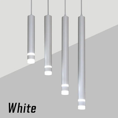 Dimmable LED Long Barrel Pendant Chandelier: Anti-Glare Design for Restaurant Bars, Living Rooms, Hotel Front Desks