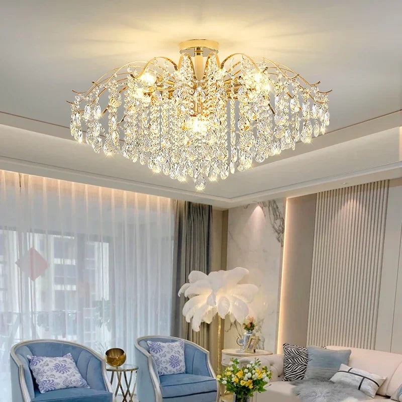 Modern Luxury Ceiling Chandelier LED Living Room Light Crystal Light Lustre Room Decoration Lamp Kitchen Ceiling Pendant Lights