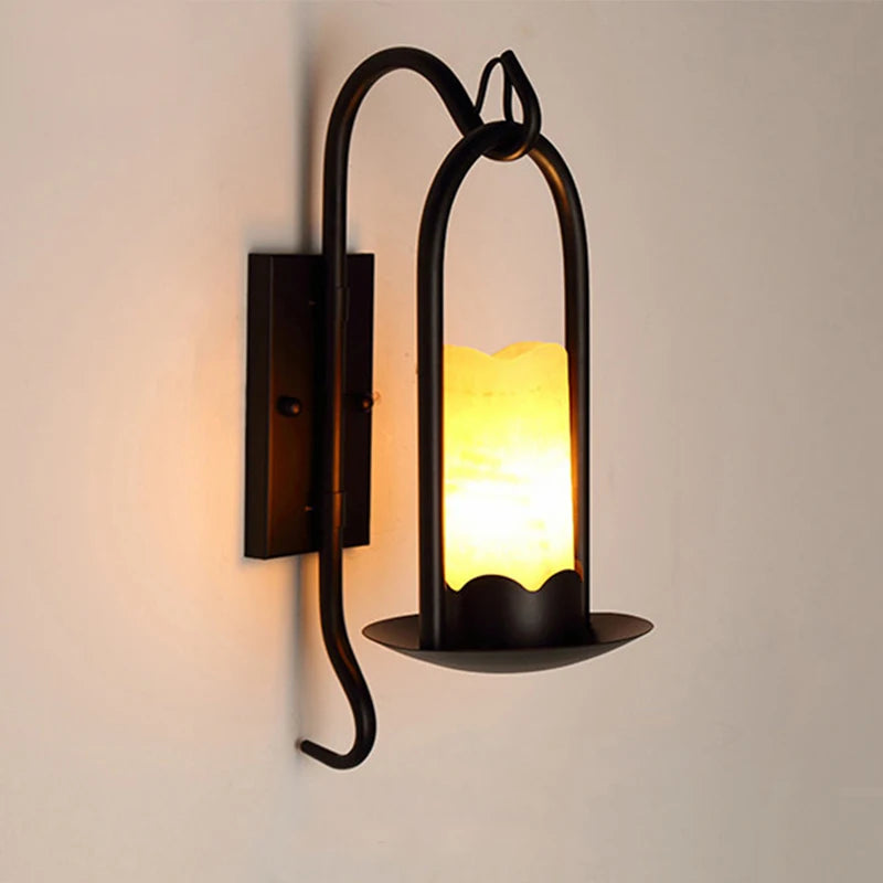 American Retro LED Wall Lamp - Vintage Style Iron Bathroom Light for Garden, Staircase, Aisle
