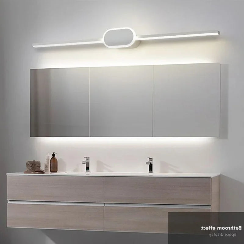 Modern Luxury Bathroom Wall Lamp Black White Aluminum LED Strip Mirror Lamp Bathroom Lamp Simple Bathroom Mirror LED Light