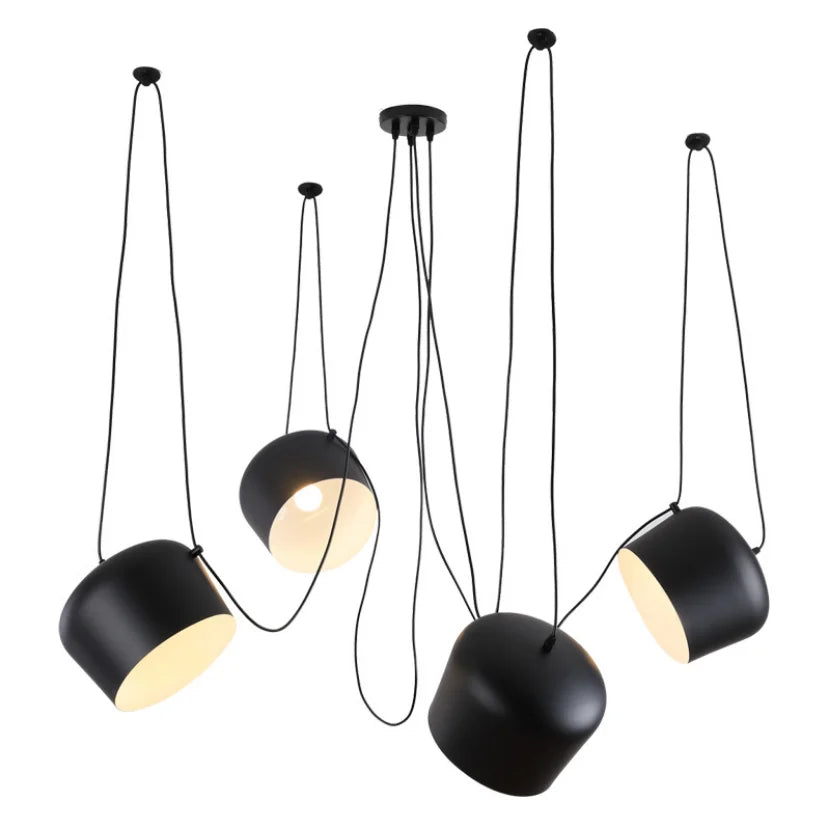 Nordic Pendant Lights for Island Living Room: Stylish Drum Chandeliers, Versatile Configurations, LED Bulbs Included