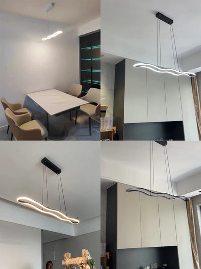 Wave LED Chandelier for Restaurants, Dining Rooms, and Bars Perfect for Office Spaces and Dining Tables