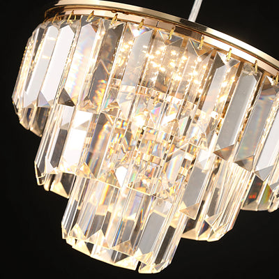 Modern Crystal LED Pendant Lamp - Luxury Ceiling Fixture for Living and Dining Spaces