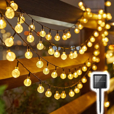 Solar Bubble Ball String Lights Outdoor Waterproof LED Globe Fairy Lights for Garden, Patio, and Christmas Decoration