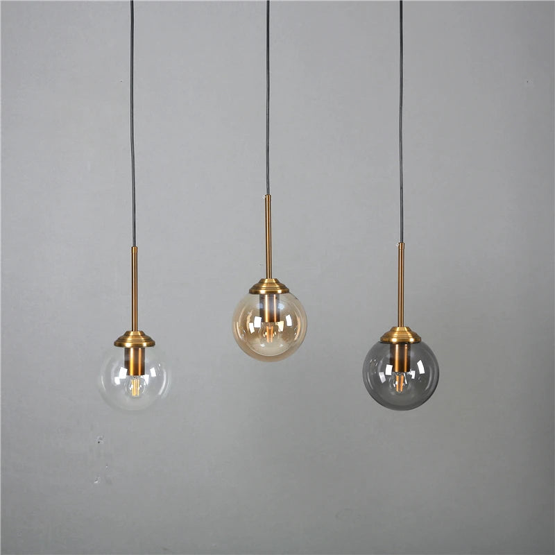 Nordic Modern Glass Pendant Lights: LED Hanging Lamps for Kitchen, Dining Room, Bedroom - Stylish Home Lighting Fixtures