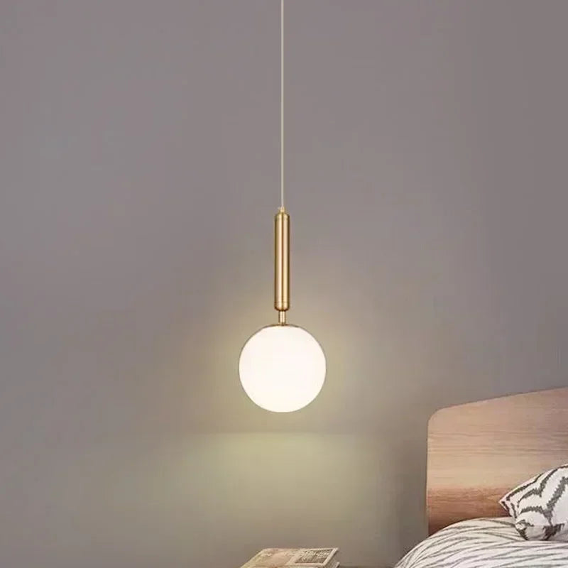 Modern Glass Ball LED Chandelier: Bedroom, Dining Room, Kitchen Island Pendant Lights, Bedside Hanging Lamp, Lustre Fixtures