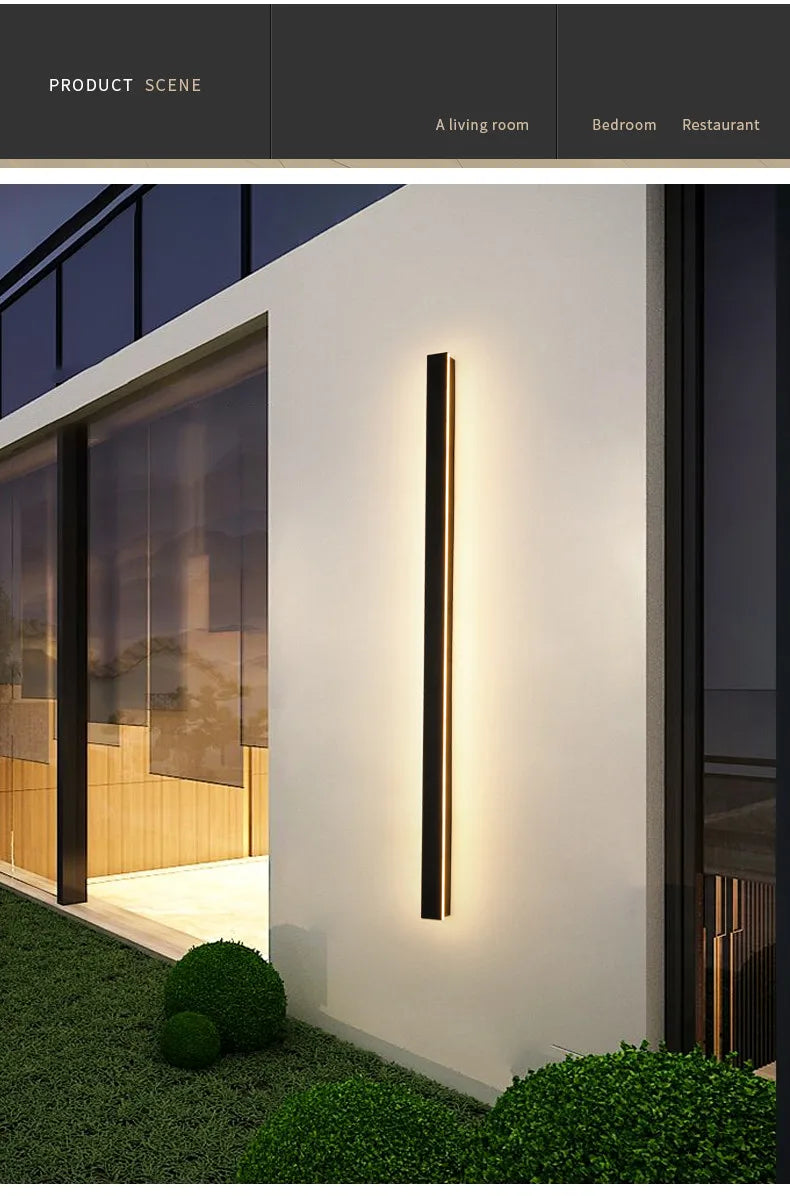 Waterproof LED Wall Light – Modern Nordic Outdoor Garden Lamp