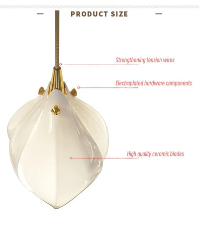 Modern Magnolia Long Pendant Light Ceramic LED for Staircase, Living Room, Dining Room, and Bedroom