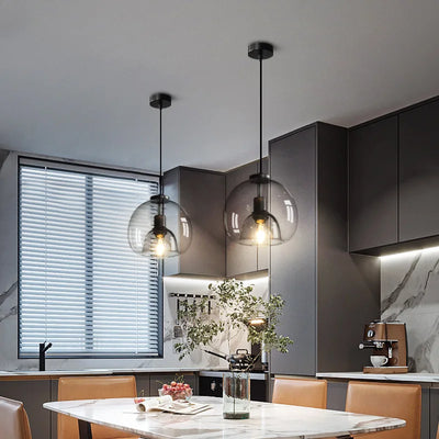 Nordic LED Smoke Gray Glass Pendant Light - Modern Elegance for Your Home