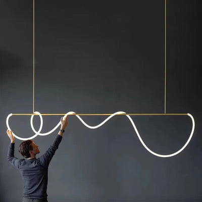 Modern Long Hose LED Chandelier - Minimalist Art Decor Indoor Lighting Fixture