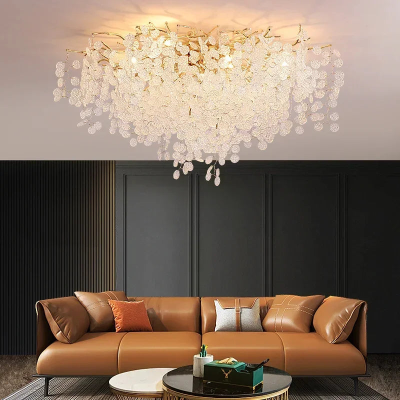 Modern Luxury Crystal Ceiling Chandelier - Money Tree Crystal Ceiling Chandeliers for Living Room Dining Room Bedroom