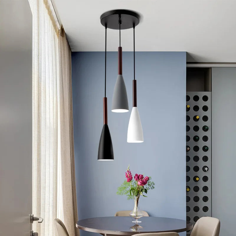 Modern Makaron Metal Pendant Lamp - Nordic Style Chandelier for Restaurant, Living Room, and Bar