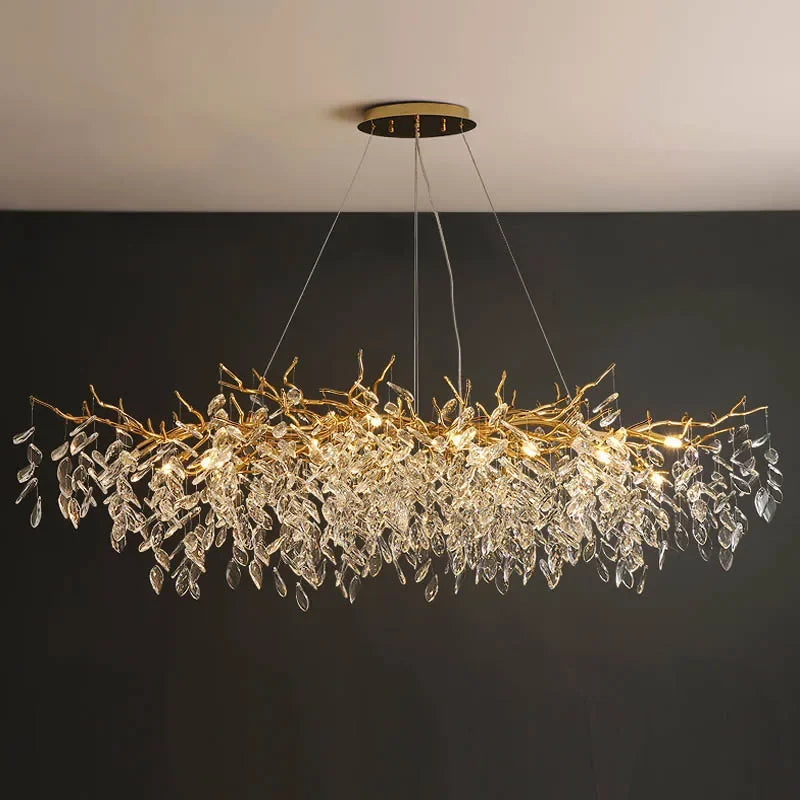 Luxury Modern Crystal Pendant Chandelier - Exquisite Interior Lighting Fixture for Villa Dining and Living Rooms