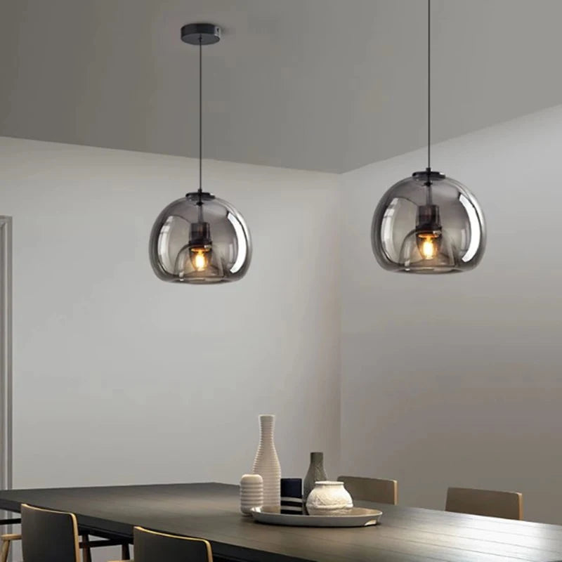 Modern Pendant Lamp Chandeliers - Customizable Length, Remote Control for Dining Room, Bedroom