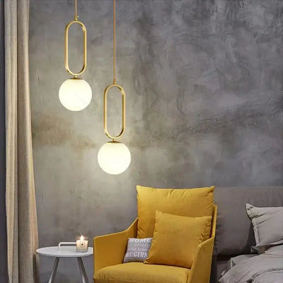 Modern Glass Ball LED Pendant Light: Bedroom Bedside and Bathroom Lighting, Ceiling Hanging Lamp