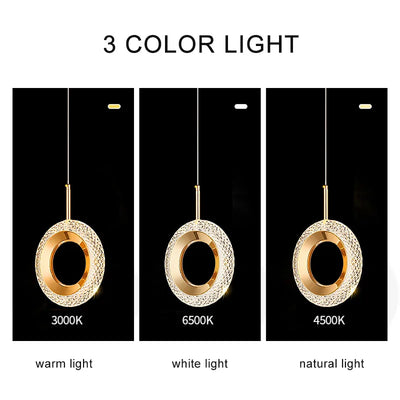 Nordic Ring LED Pendant Lights - Modern Hanging Lamp for Bedroom and Living Room Decor