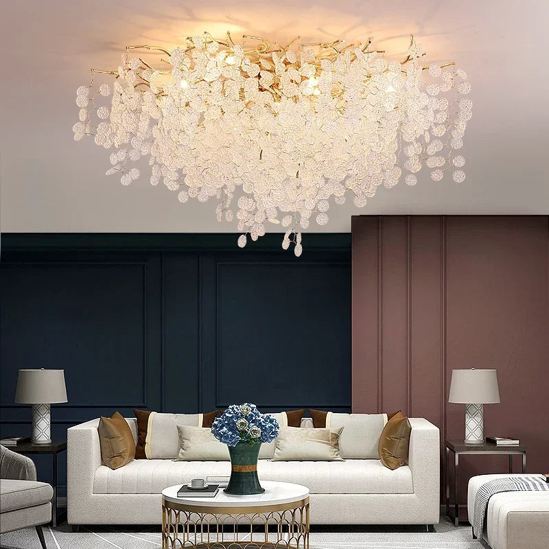 Modern Luxury Crystal Ceiling Chandelier - Money Tree Crystal Ceiling Chandeliers for Living Room Dining Room Bedroom