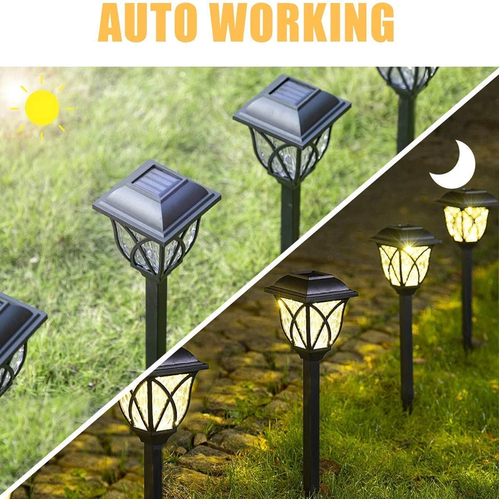 2pcs/Lot LED Solar Lawn Lights – Outdoor Waterproof Garden Decoration Lamp for Walkways, Yards, and Driveways