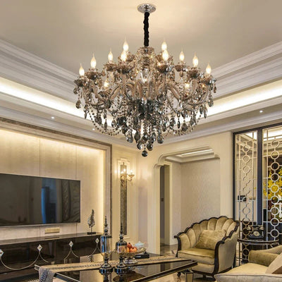 Luxurious Style Crystal Pendant Lamp - Elegant European-Inspired Lighting Fixture for Living Spaces and Dining Areas