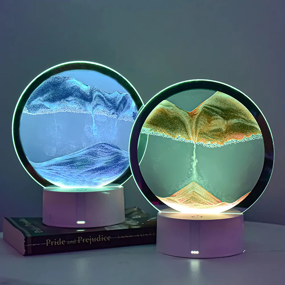 Creative Quicksand Table Lamp: LED 3D Hourglass Deep Sea Sandscape Lamp for Home Décor and Gifts