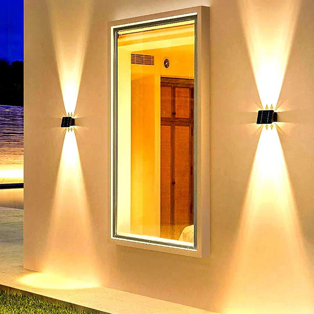 Solar Outdoor Wall Washer Sconce – LED Facade Lamp