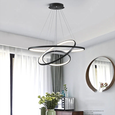 Modern LED Ceiling Lamps: Stylish Rings Pendant Lights Perfect for Indoor Lighting, Ideal LED Chandeliers for Living Room